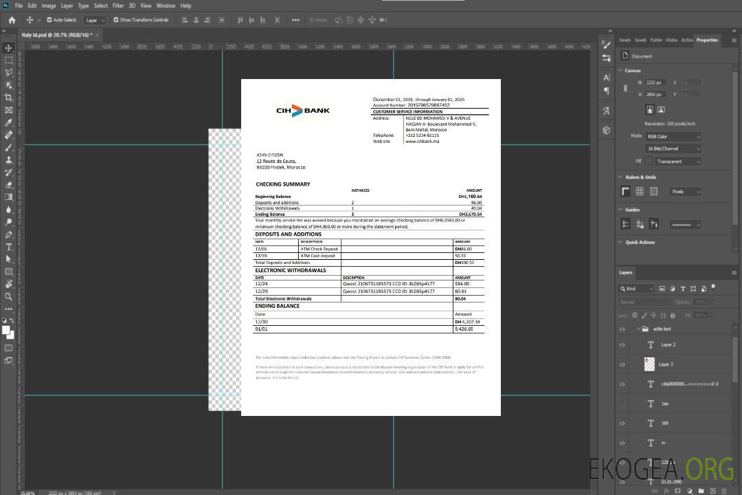 Modèle de justificatif de domicile bancaire CIH Maroc au format Word et PDF template Modèle de justificatif de domicile bancaire CIH Maroc au format Word et PDF template